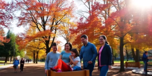 Family happy together, autumn park, McKinney, Texas