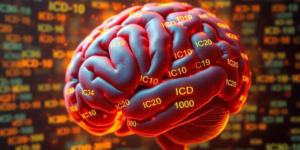 Brain with ADHD codes overlay.