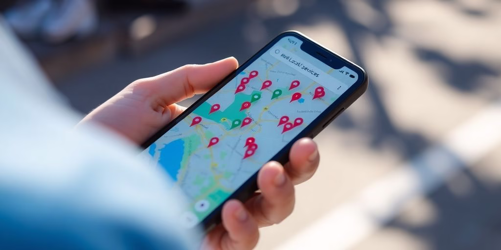 Person looking at a map on their phone.