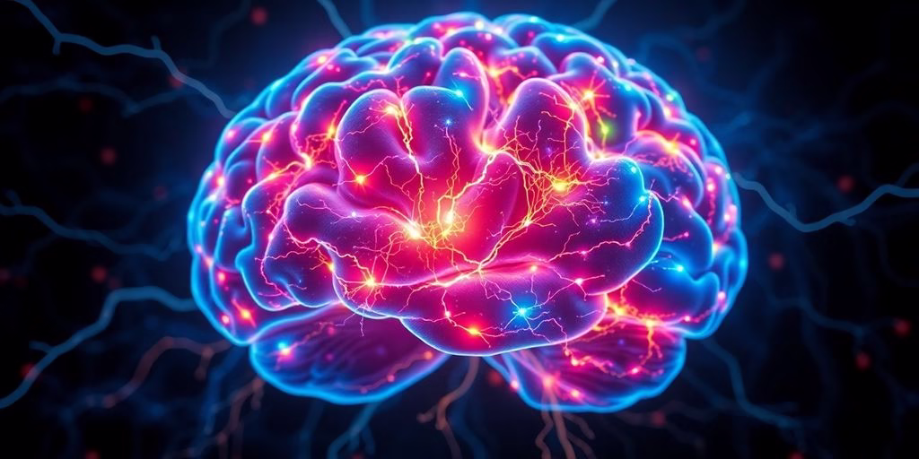 Brain scans with vibrant neural connections.