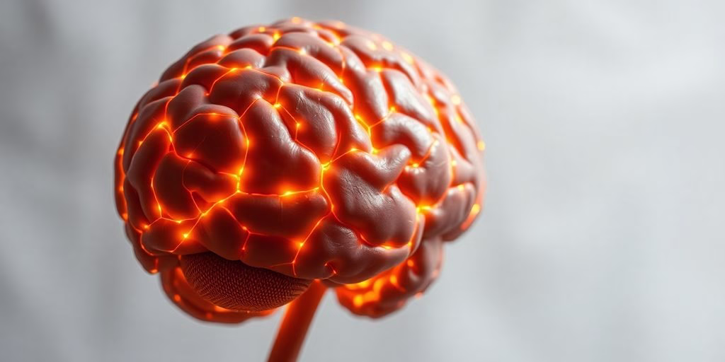 Brain with neural pathways illuminated.