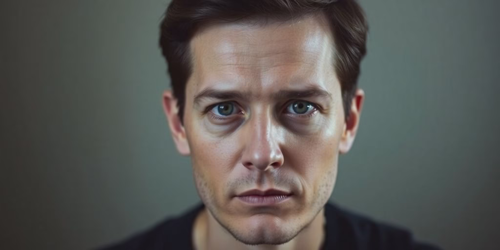 Person looking confused, brain imagery.